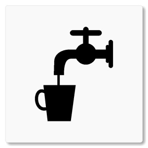 Pitná voda, 80x80mm, bílá, Nevada